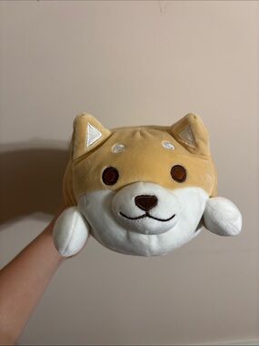 Shiba Inu Plush Dog Pillow - Tan & White